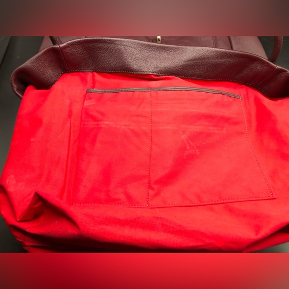 Dooney & Bourke Belvedere Logo Lock Tote Burgundy Pebbled Leather Maroon Red - Picture 15 of 16